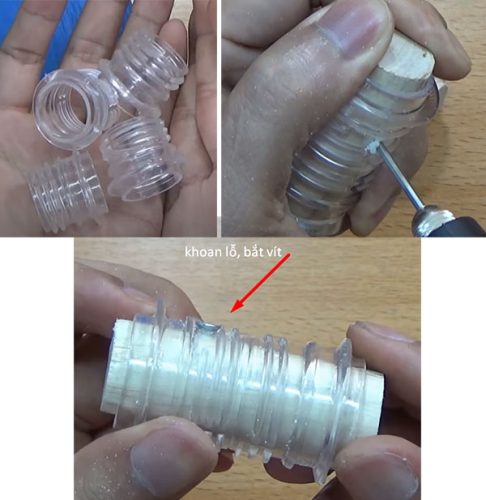 Dùng cổ chai nhựa để chế tạo máy dây đai